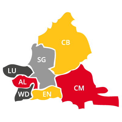 herts essex bedfordshire map